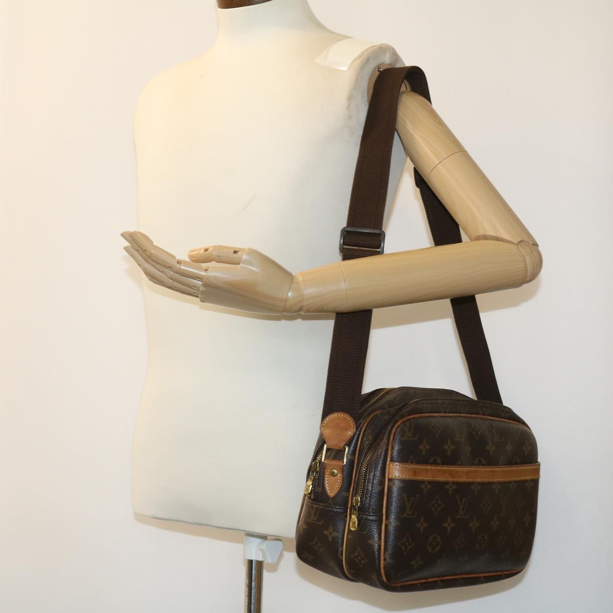 LOUIS VUITTON Monogram Reporter PM Shoulder Bag M45254 LV jk2557