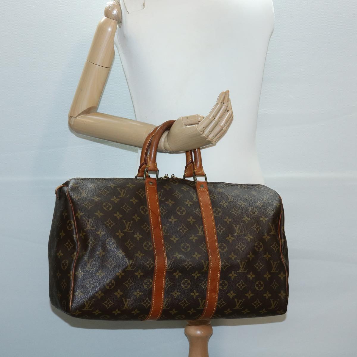 LOUIS VUITTON Monogram Keepall 45 Boston Bag M41428 LV jk2773