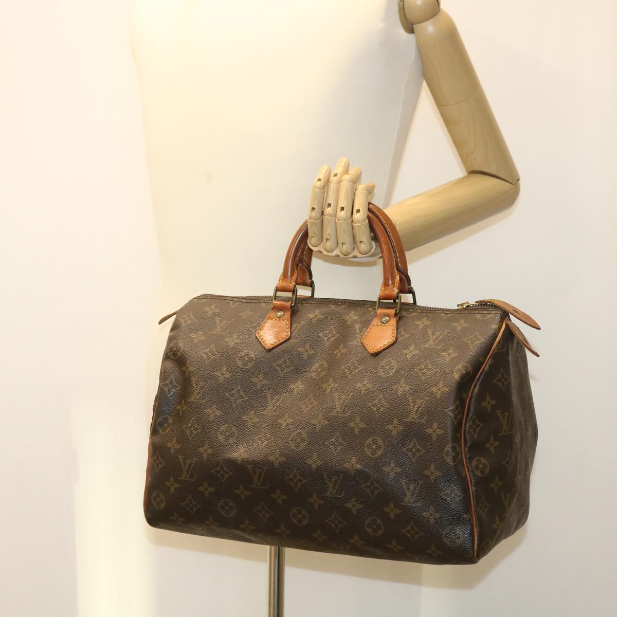 LOUIS VUITTON Monogram Speedy 35 Hand Bag M41524 LV jk3031