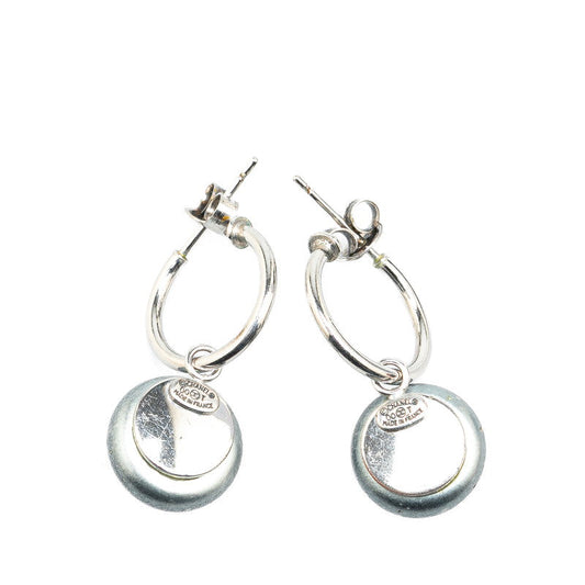 Chanel Coco Mark Round Metal Earrings