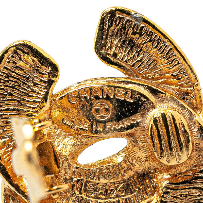 Chanel Matelasse Coco Mark Earrings Gold Plated