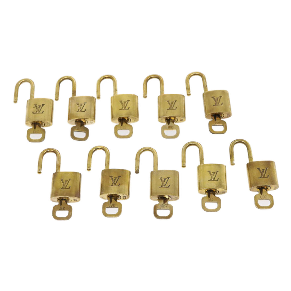 LOUIS VUITTON Padlock 10set Gold Tone LV ki1958
