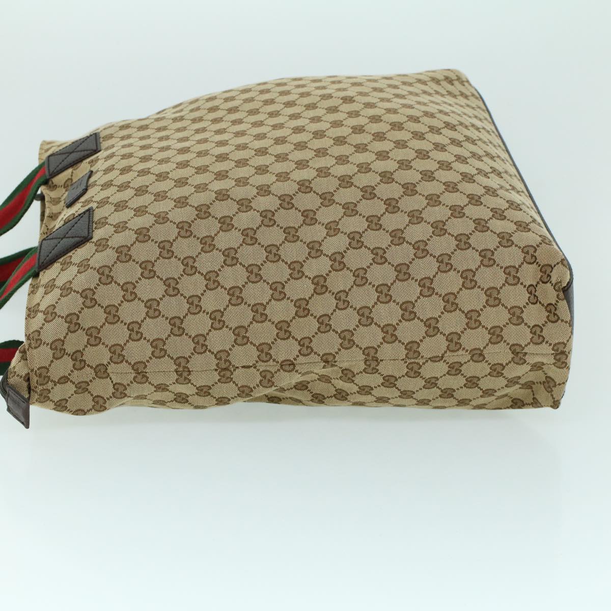 Luxury Gucci GG Canvas Web Sherry Line Tote Bag Beige Red Green 131233 ki3422