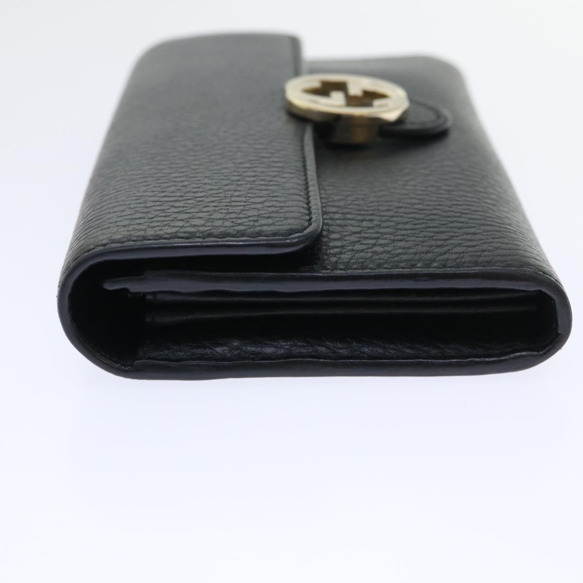 Luxury Gucci Interlocking GG Long Wallet Leather Black ki3458