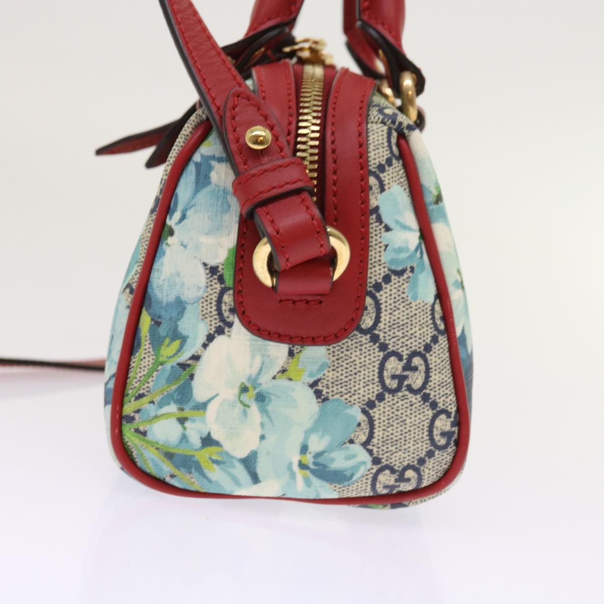 Luxury Gucci GG Supreme Mini Boston Bag 2way Red Blue Gray 546312 ki3507