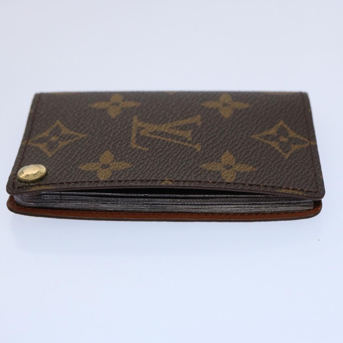 LOUIS VUITTON Monogram Porte Cartes Credit Pression Card Case M60937 ki3964