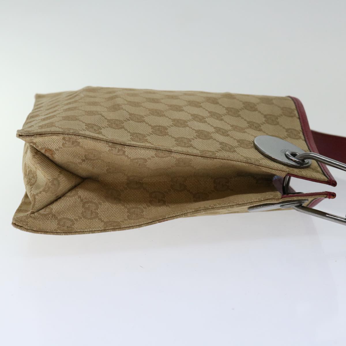 GUCCI GG Canvas Shoulder Bag Beige Red 120841 ki4128