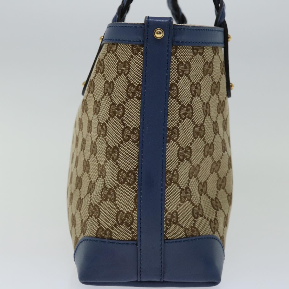 GUCCI GG Canvas Tote Bag Beige Blue 269878 ki4132