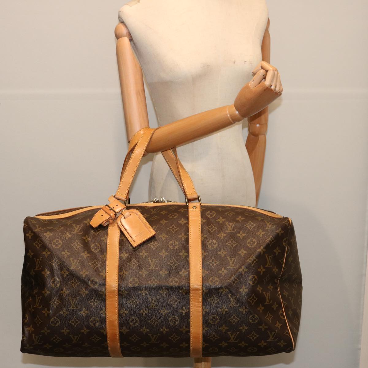 LOUIS VUITTON Monogram Sac Souple 55 Boston Bag M41622 LV ki4215