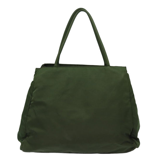 Luxury Prada Tote Bag Nylon Khaki Silver ki4704