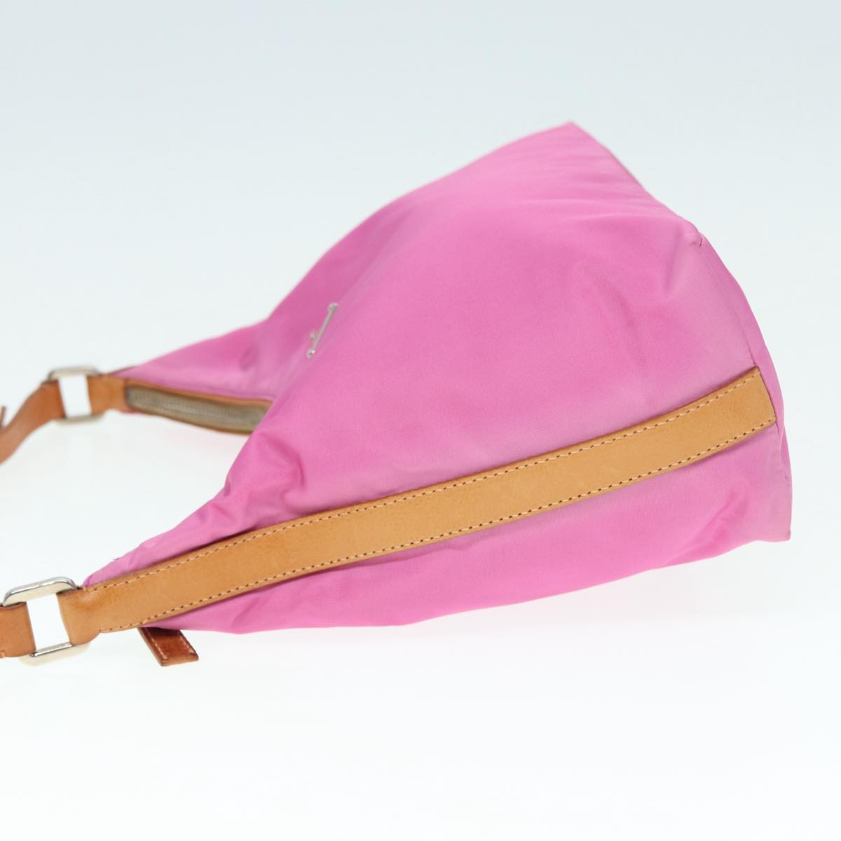Luxury Prada Shoulder Bag Nylon Pink Silver ki4826