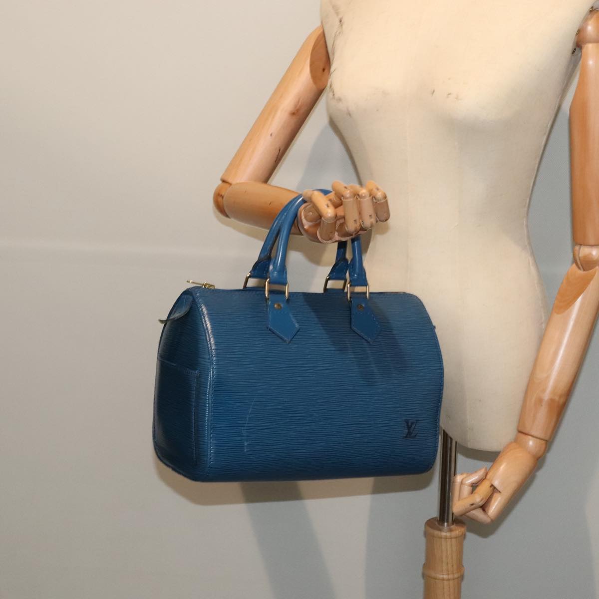 LOUIS VUITTON Epi Speedy 25 Hand Bag Toledo Blue M43015 LV ki4855