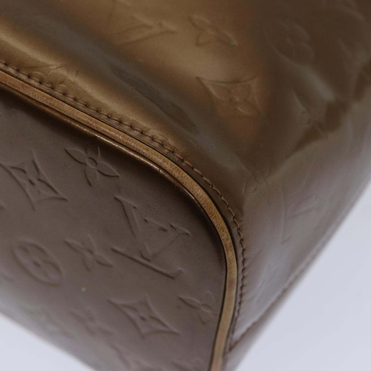 LOUIS VUITTON Monogram Vernis Houston Hand Bag Bronze M91122 LV ki4911