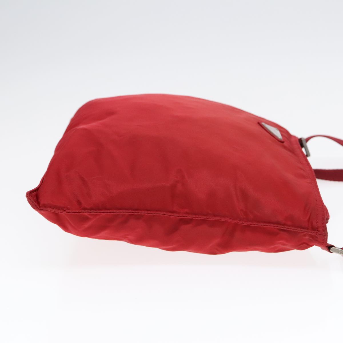 Luxury Prada Shoulder Bag Nylon Red Silver ki4938