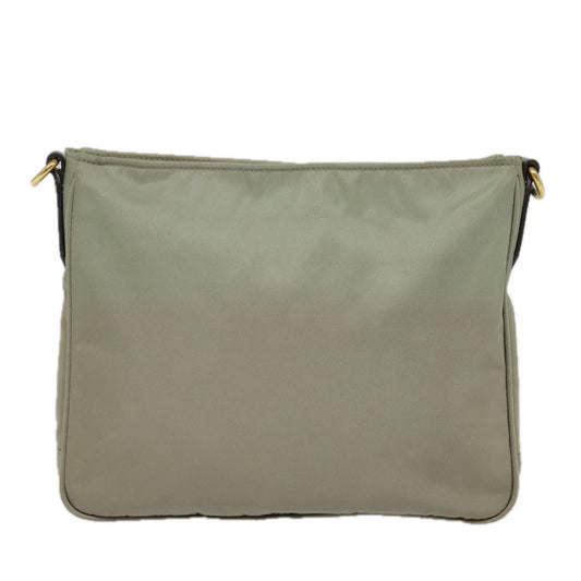 Luxury Prada Shoulder Bag Nylon Khaki Gold ki4948