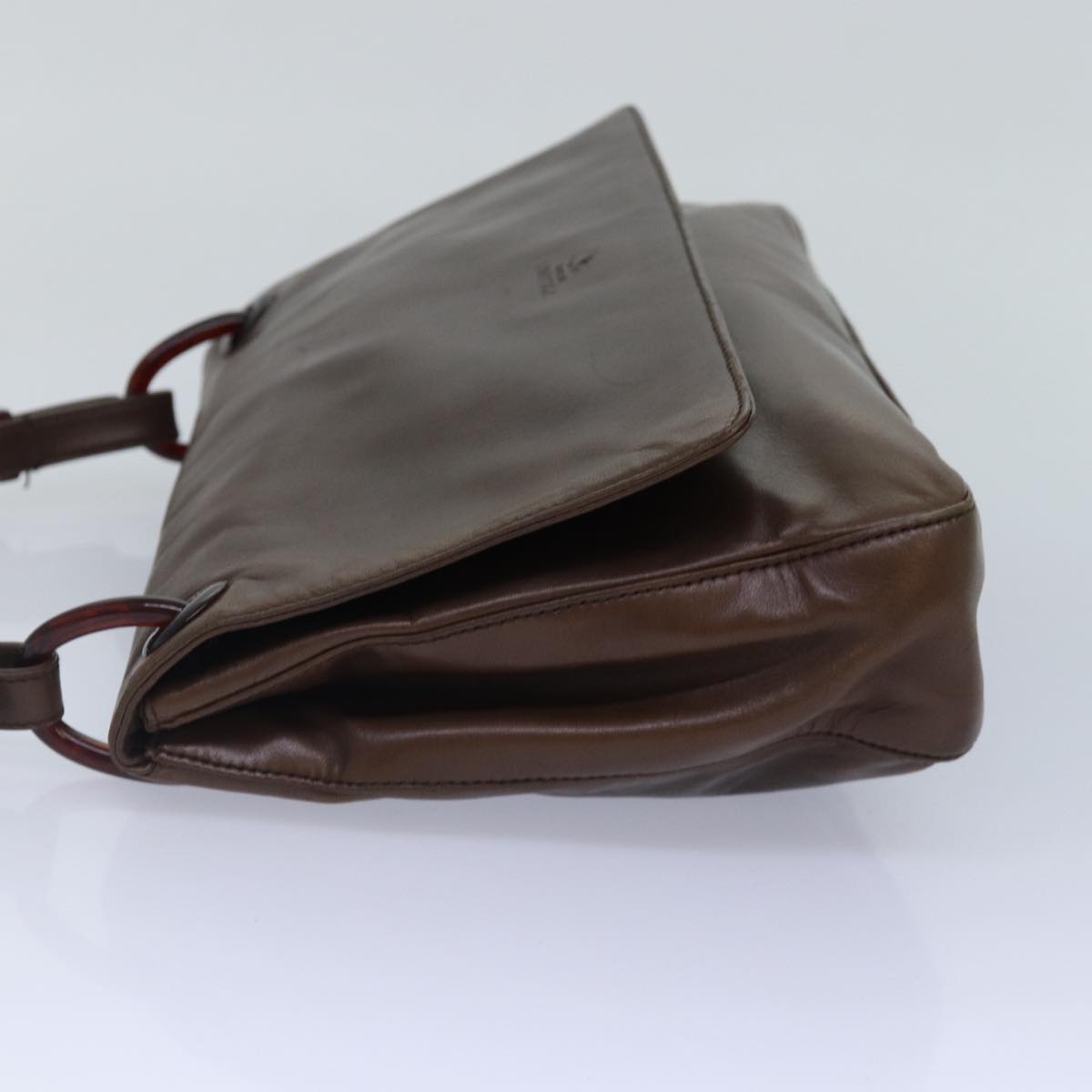 Luxury Prada Chain Shoulder Bag Leather Brown Silver kk295
