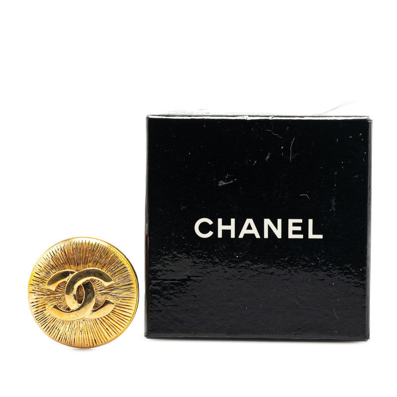 Chanel Coco Mark Round Brooch Gold