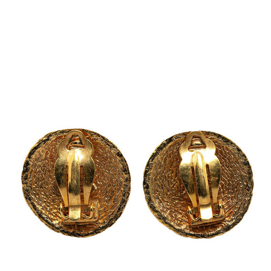 Chanel Vintage Coco Mark Gold Earrings