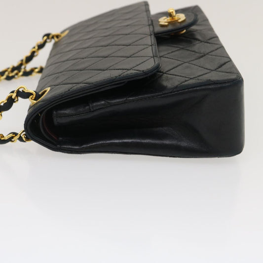 CHANEL Classic Matelasse 25 Chain Flap Shoulder Bag Lamb Skin Black lt449A