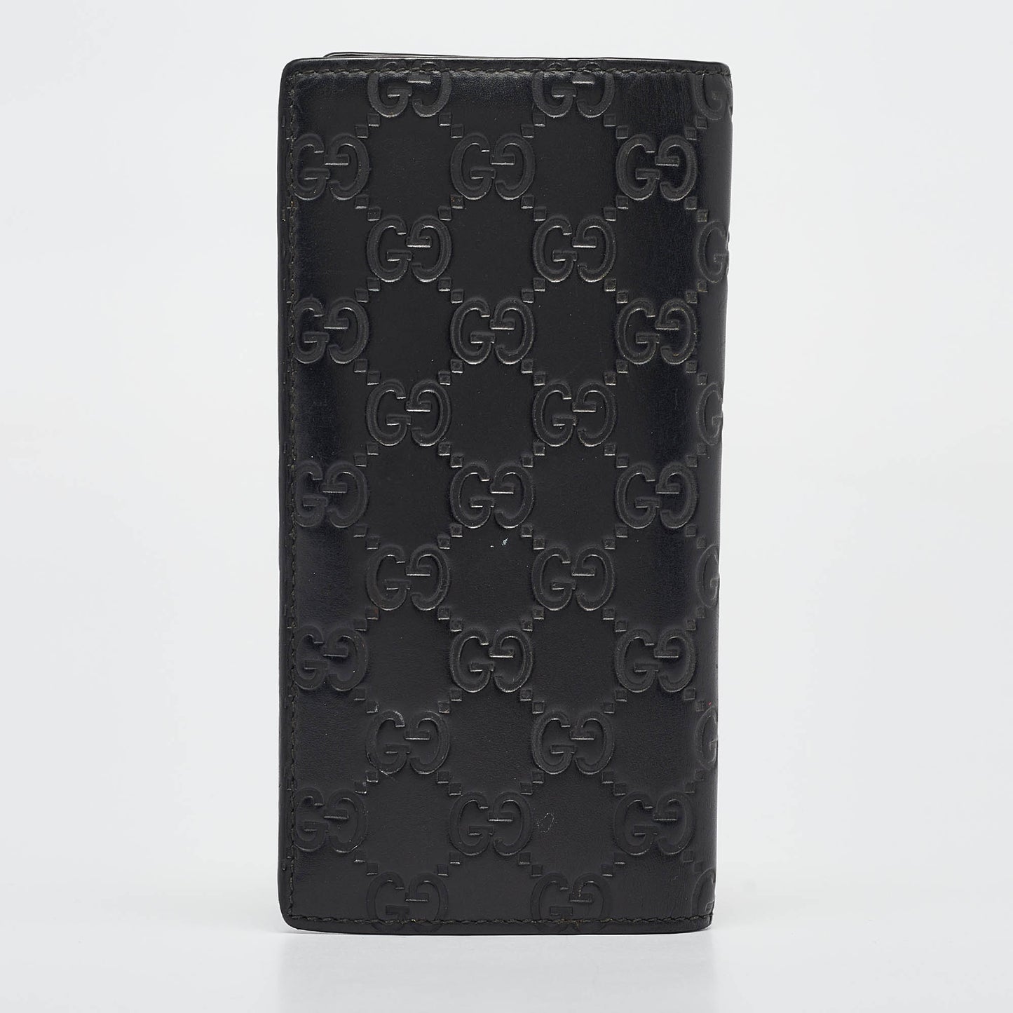 Luxury Gucci Trending 2025 Black ssima Leather Bifold Long Wallet
