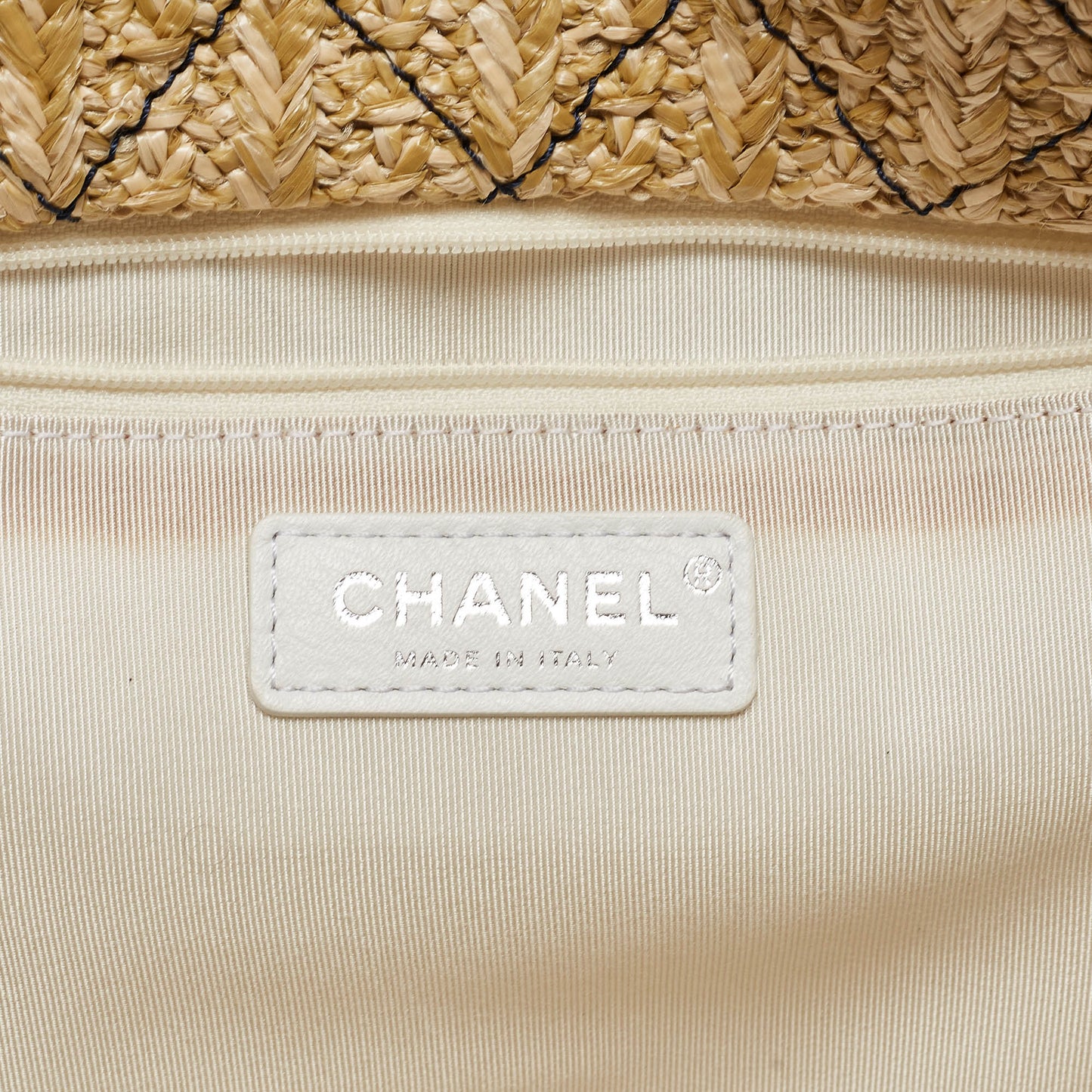 CHANEL Navy Blue PVC and Denim 31 Shopping Bag