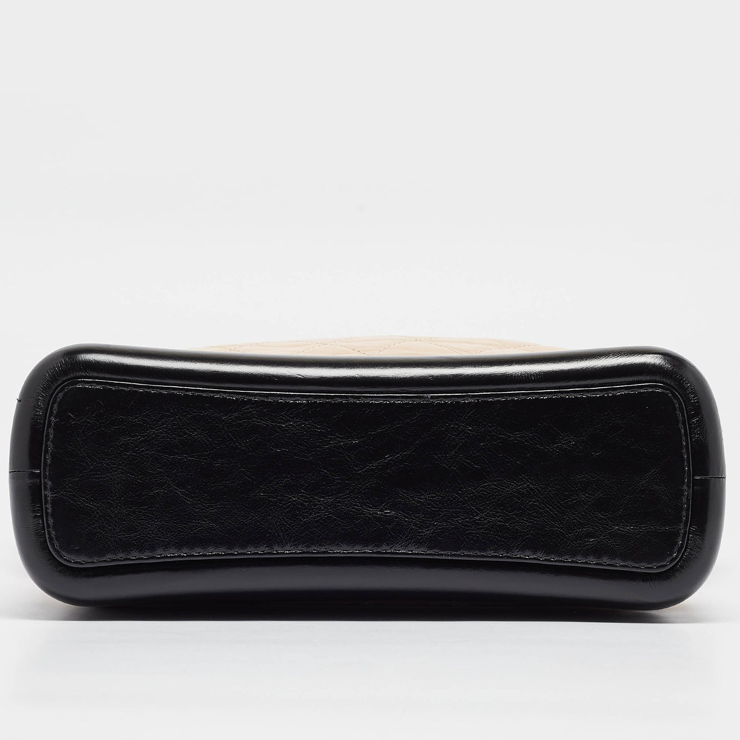 CHANEL Peach/Black Quilted Aged Leather Medium Gabrielle Bag