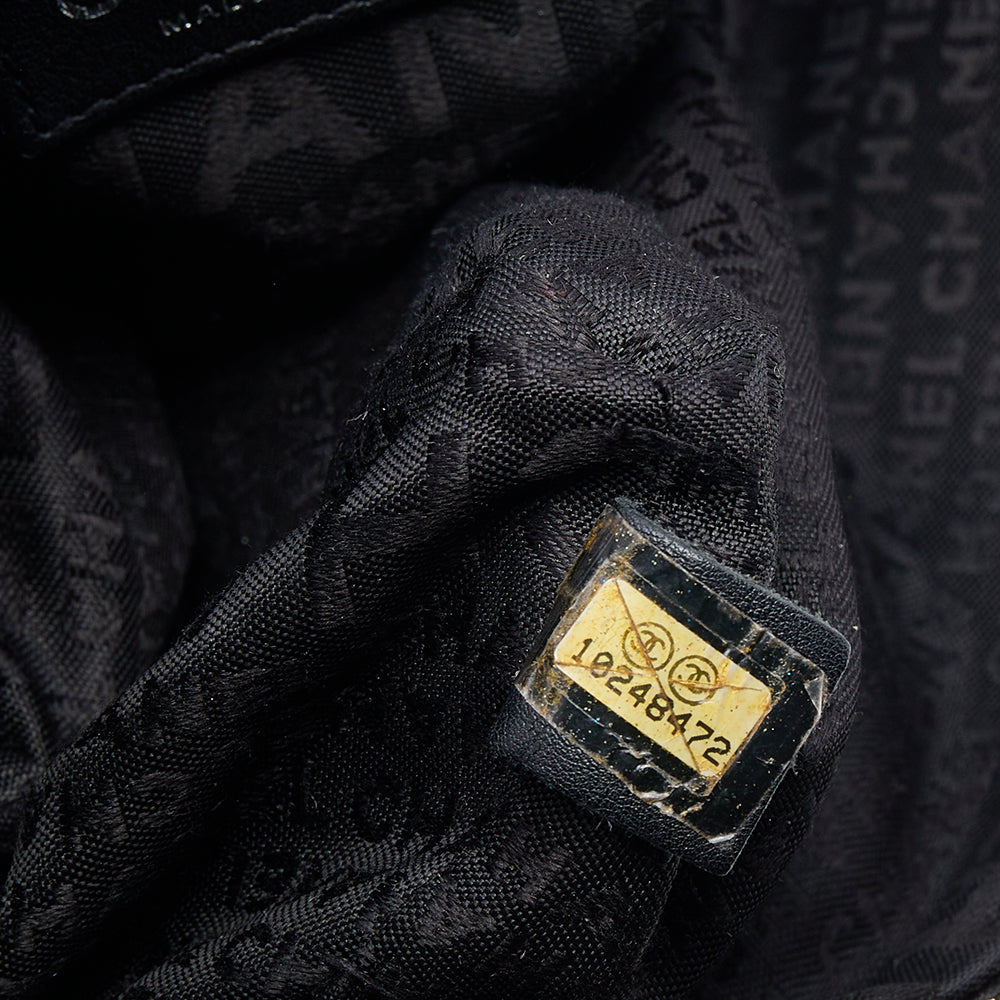 Chanel Black Leather Accordion Zipper Bag