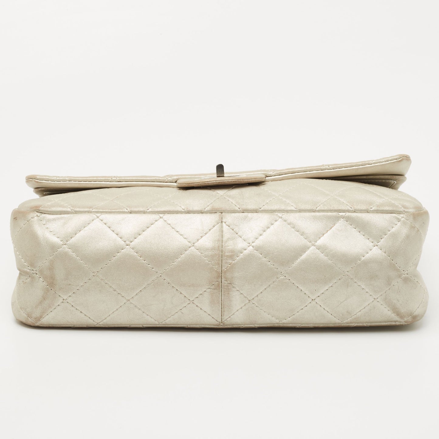 CHANEL Silver Quilted Leather 227 Reissue 2.55 Flap Bag