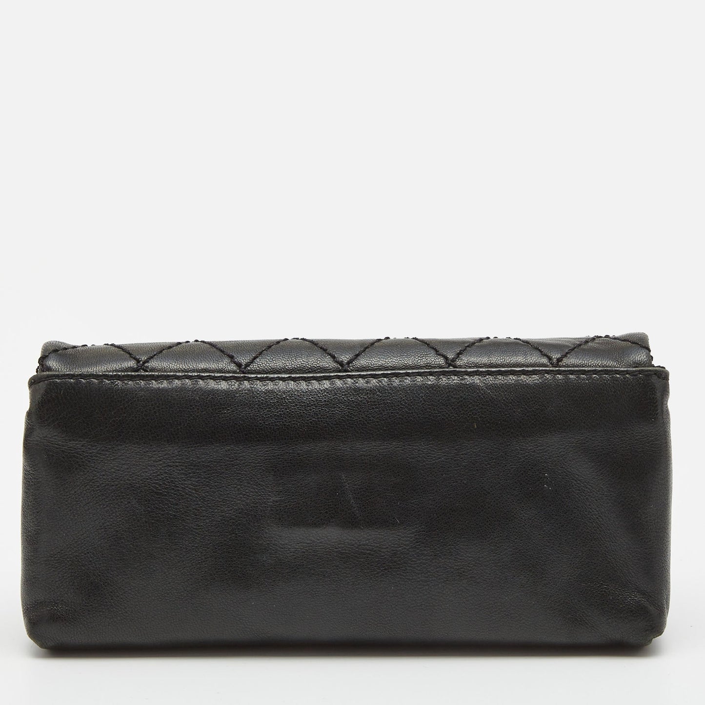 Luxury Chanel Black Quilted Leather Mademoiselle Flap Clutch