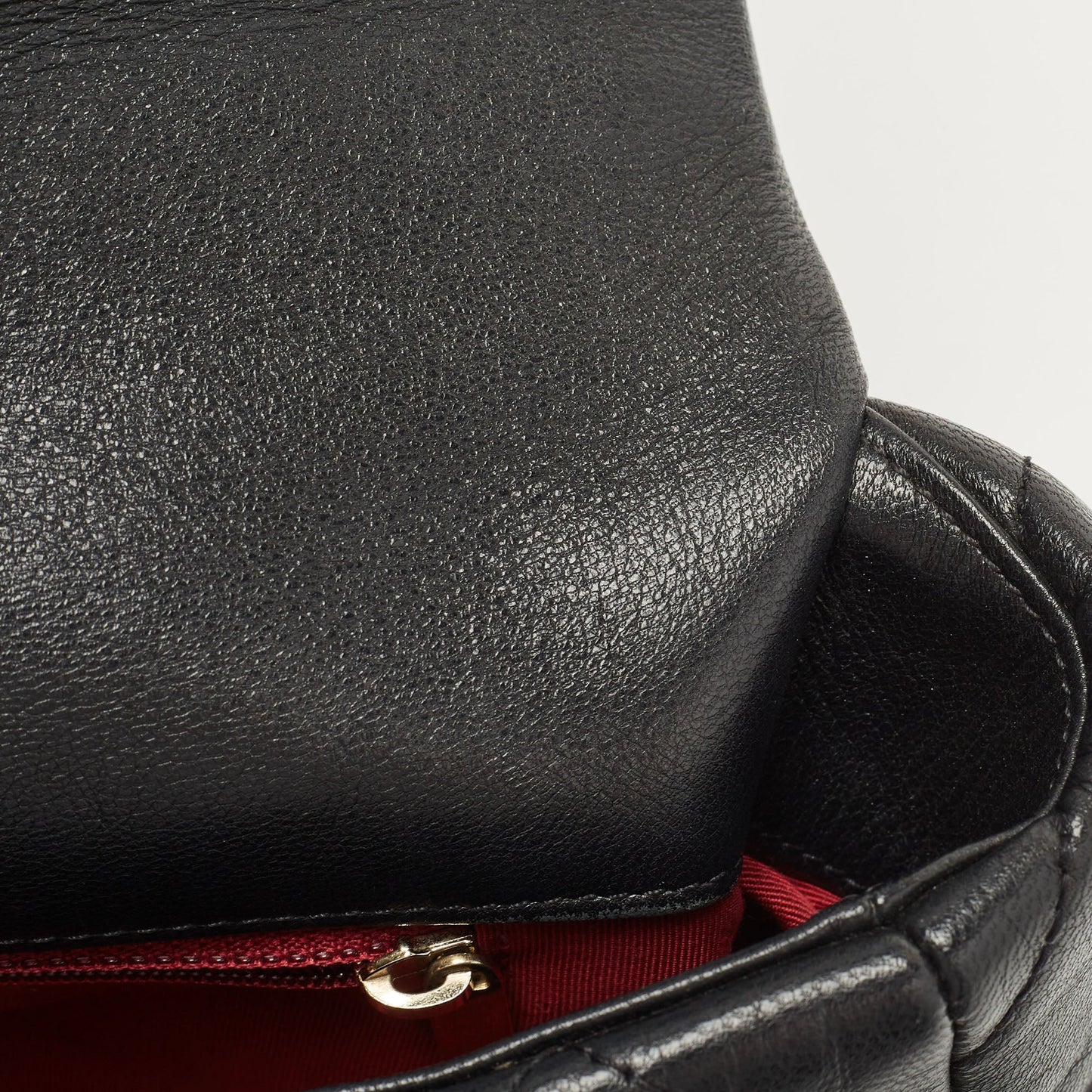 CHANEL Black Quilted Leather CC Chain Link 19 Flap Bag
