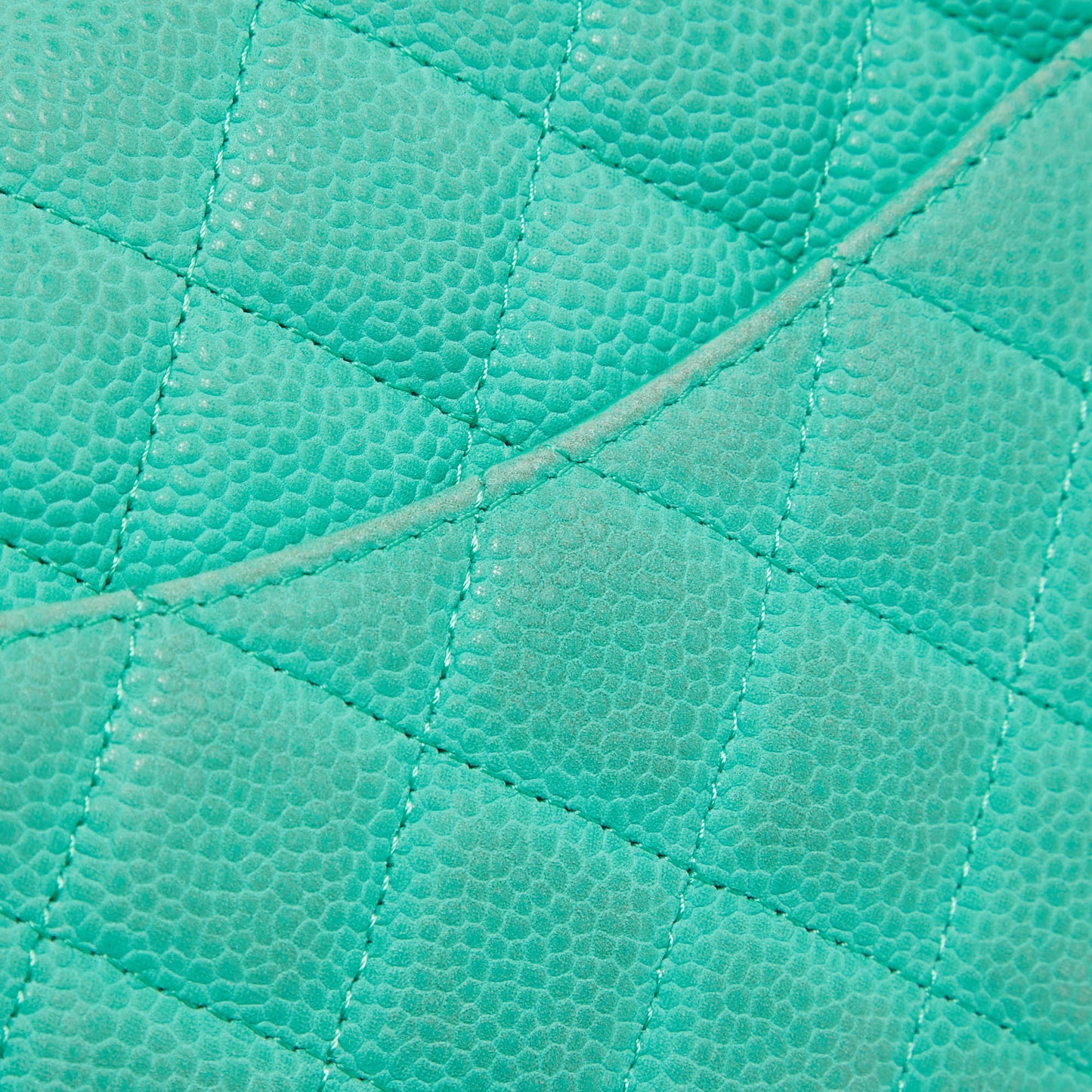 CHANEL Green Quilted Caviar Leather New Mini Classic Flap Bag