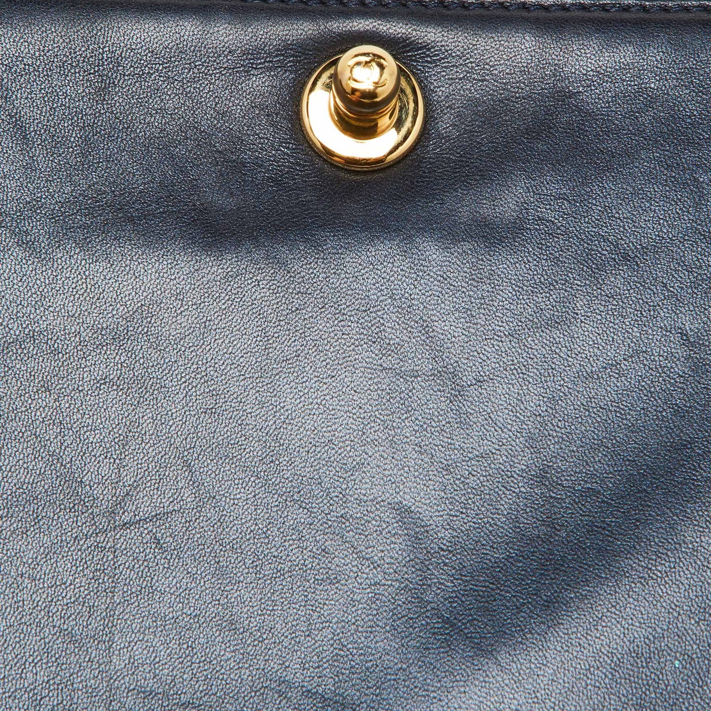 CHANEL Dark Blue/Red Cube Embossed Leather Medium Boy Flap Bag