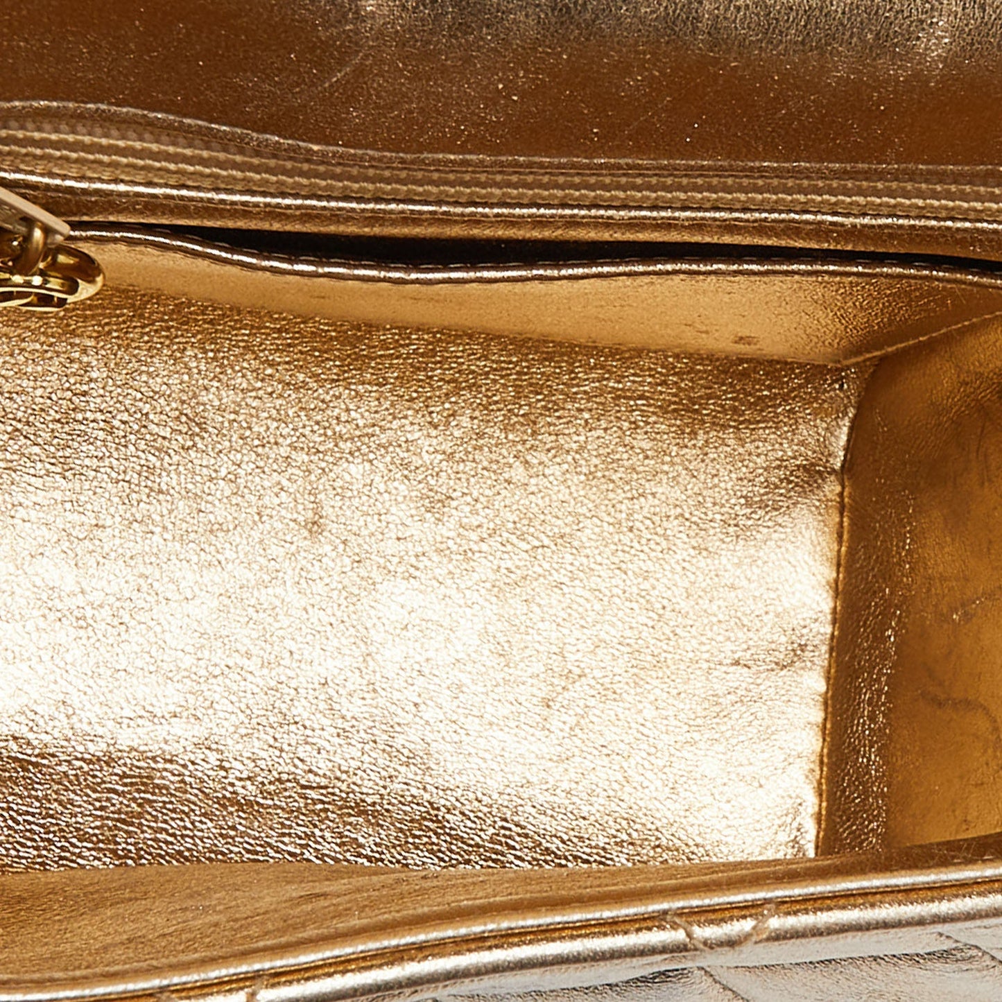 CHANEL Gold Quilted Leather CC Flap Shoulder Bag