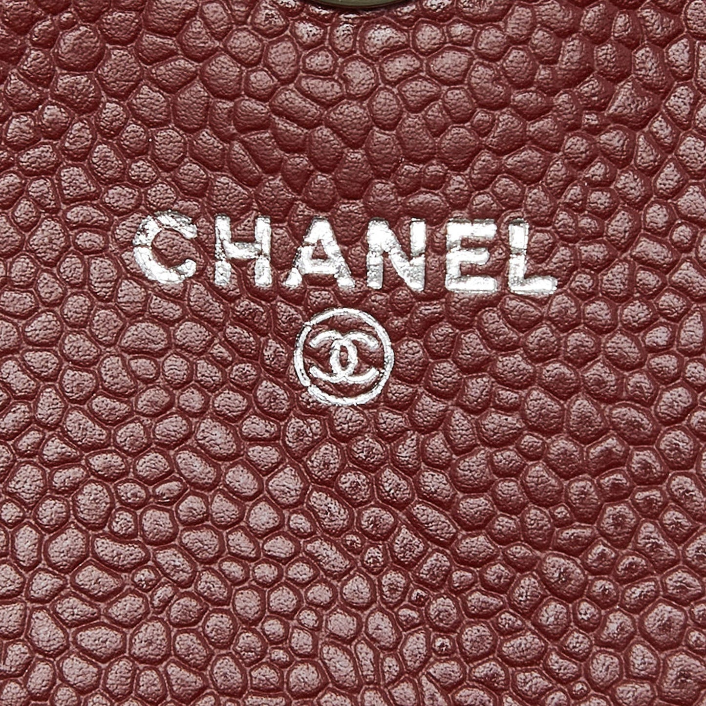 CHANEL Red Quilted Caviar Leather Half Moon Wallet On Chain