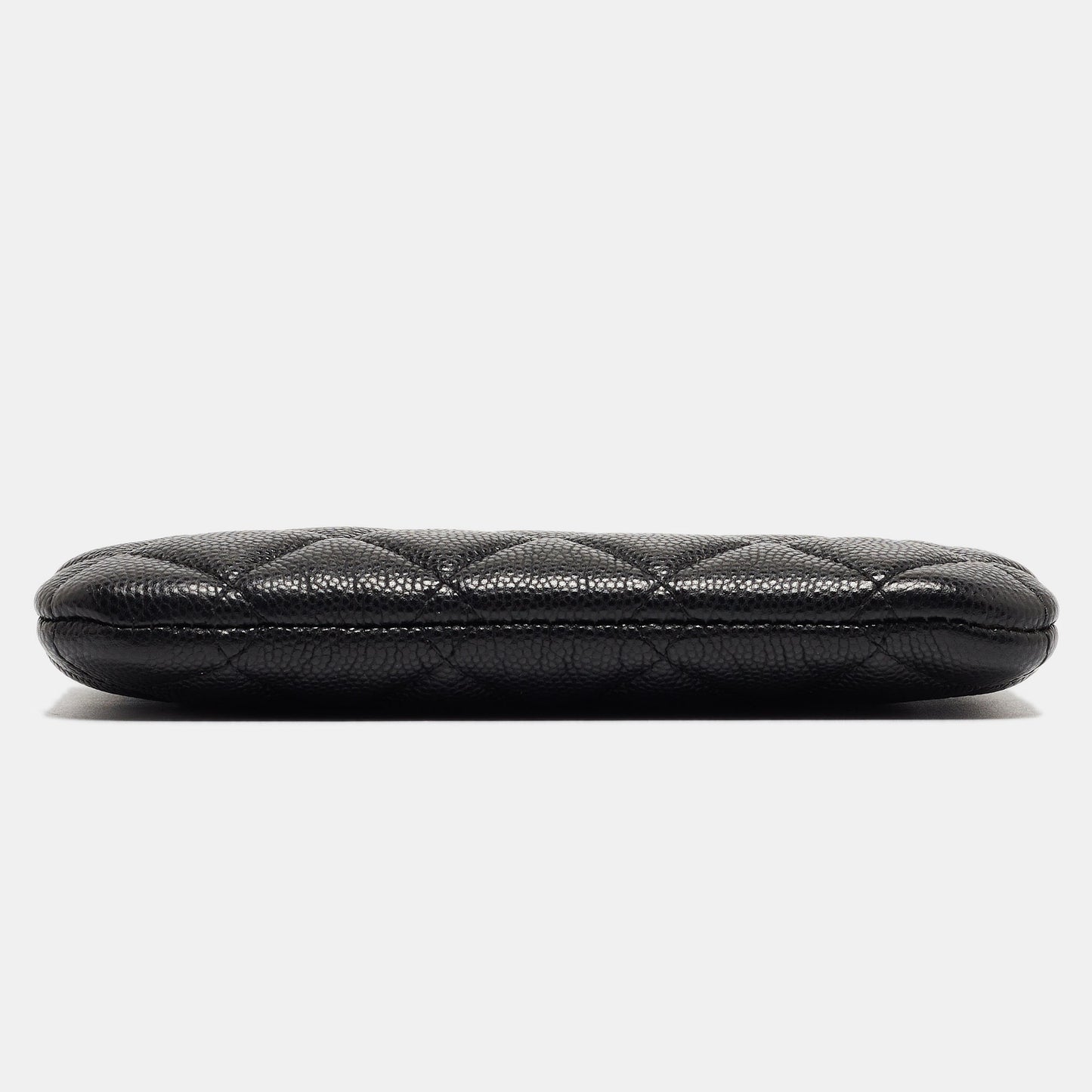 CHANEL Black Quilted Caviar Leather Mini O-Case Zip Pouch
