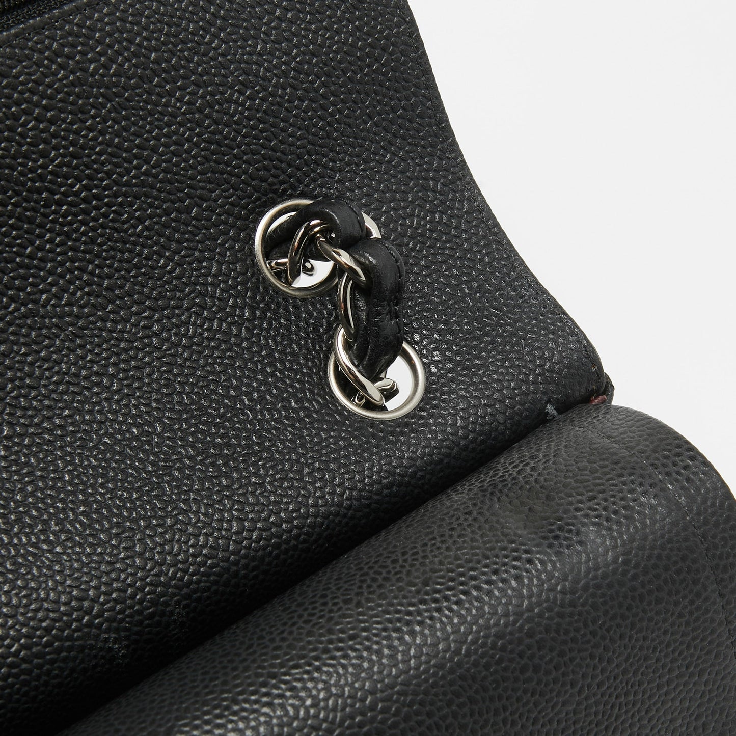 CHANEL Black Quilted Caviar Leather Maxi Classic Double Flap Bag
