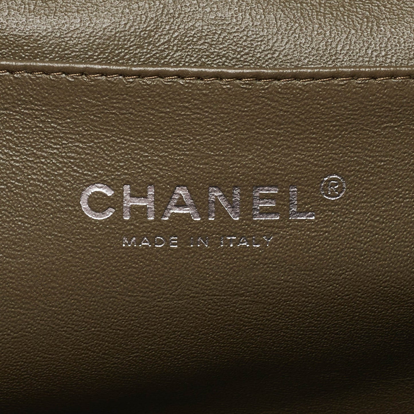 CHANEL Olive Green Quilted Leather Chain Flap Bag