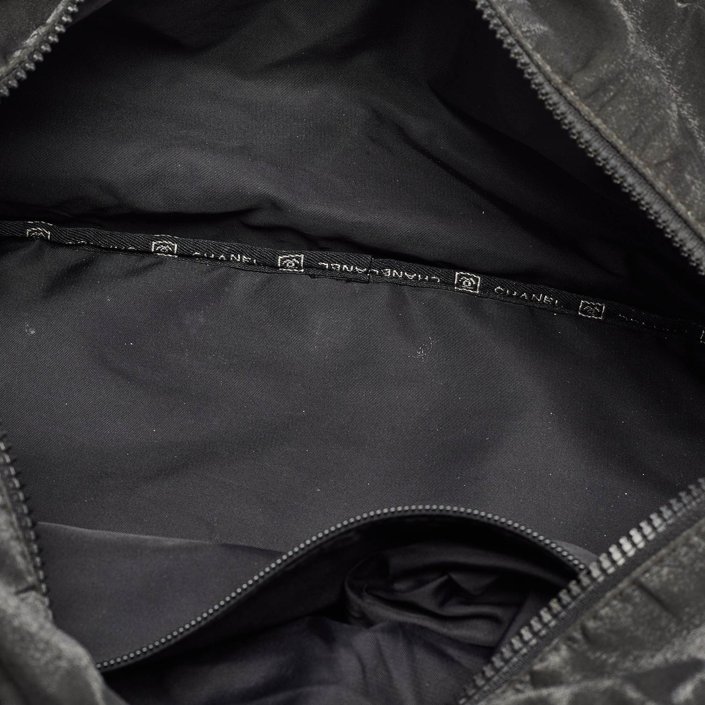 CHANEL Black Cube Quilted Nylon Sports Ligne Messenger Bag