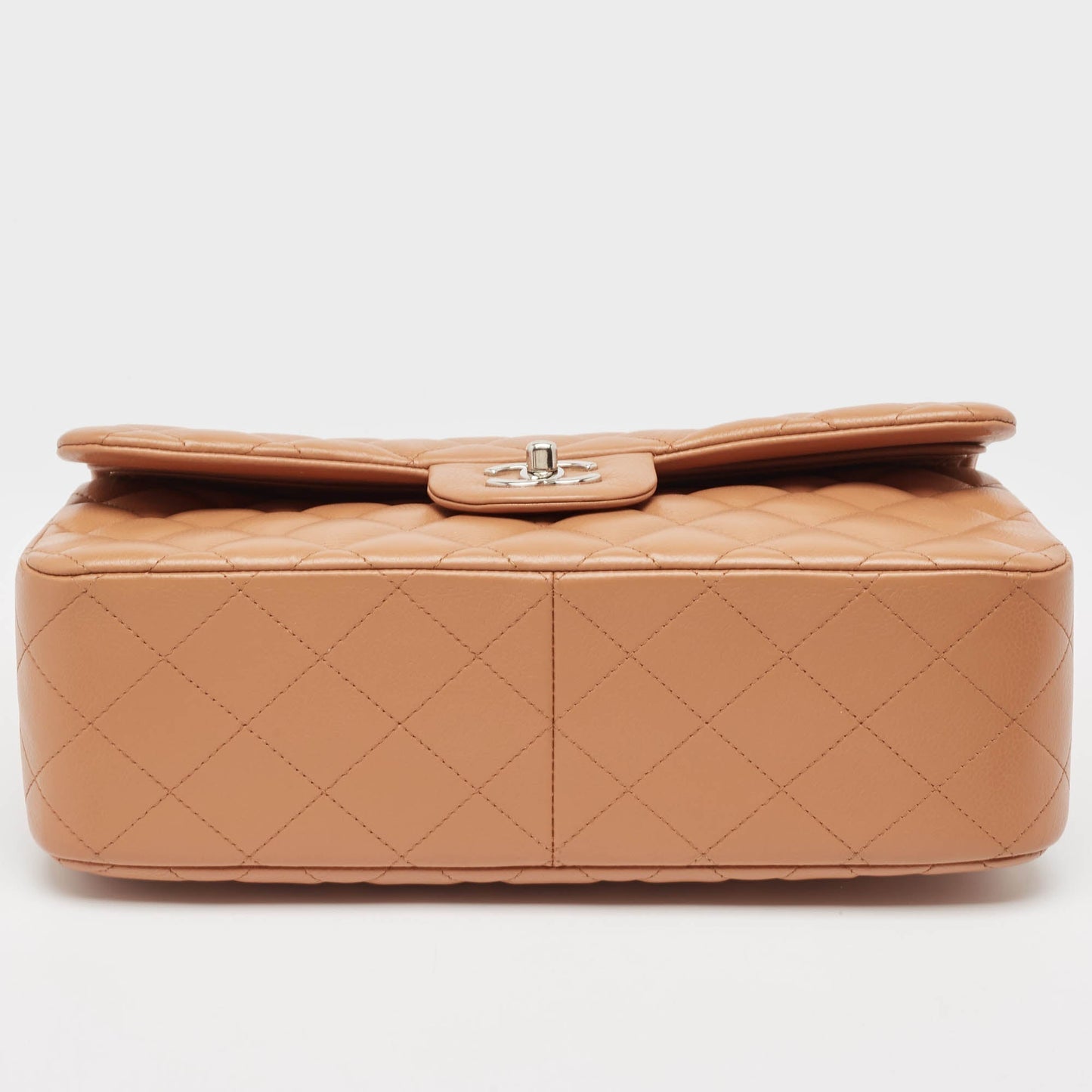 CHANEL Brown Quilted Leather Jumbo Classic Double Flap Bag