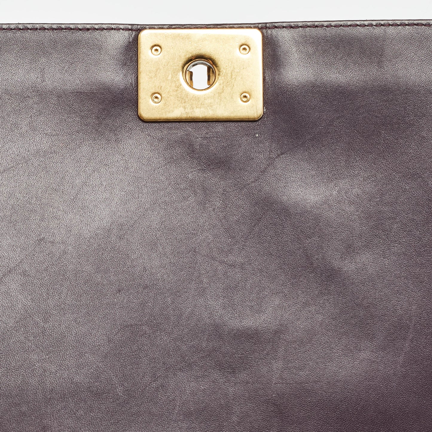 CHANEL Plum Quilted Leather New Medium Boy Shoulder Bag