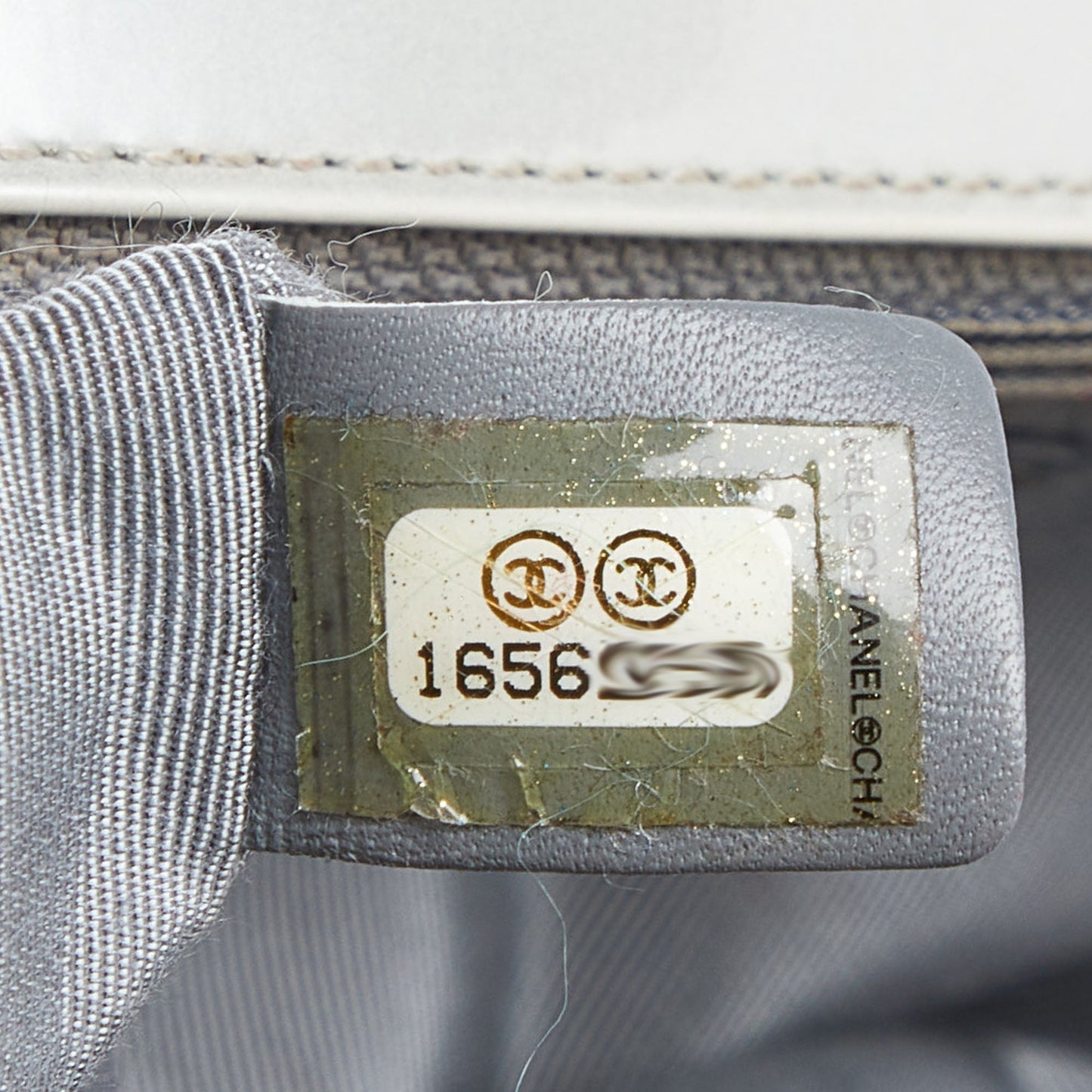 CHANEL Grey Patent Leather Large Reverso Boy Flap Bag
