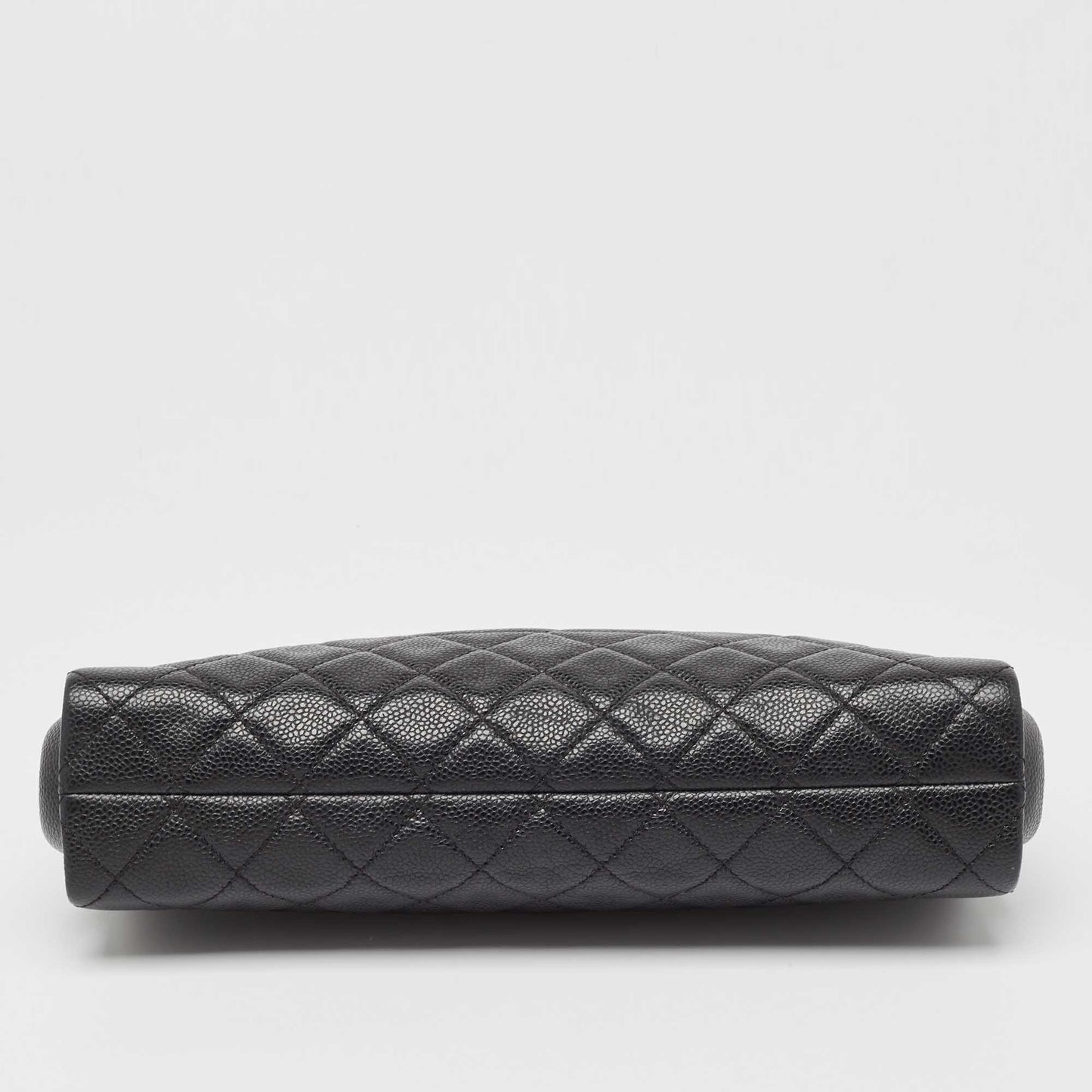 CHANEL Black Caviar Leather CC Frame Clutch