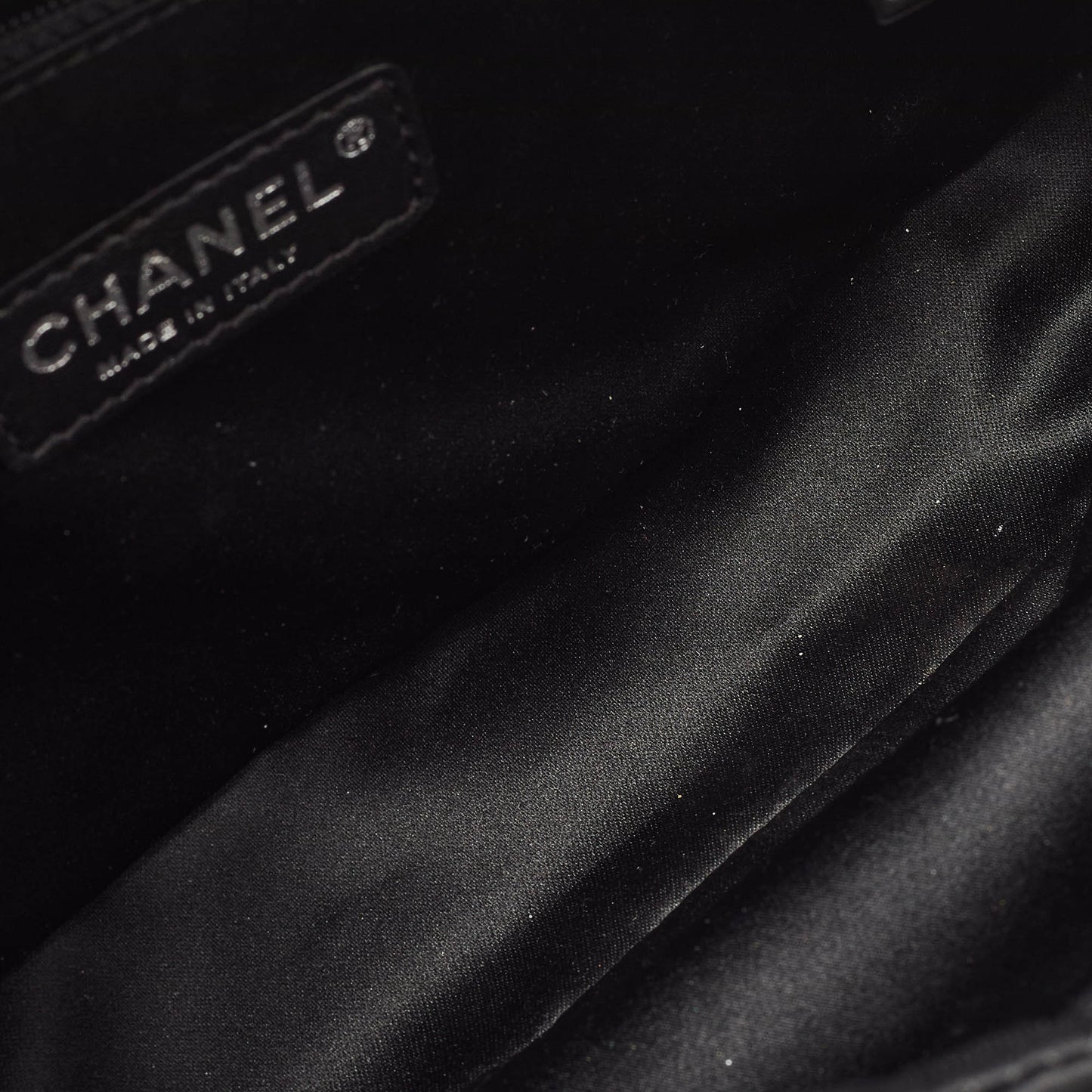 CHANEL Black/Silver Sequins Flap Bag