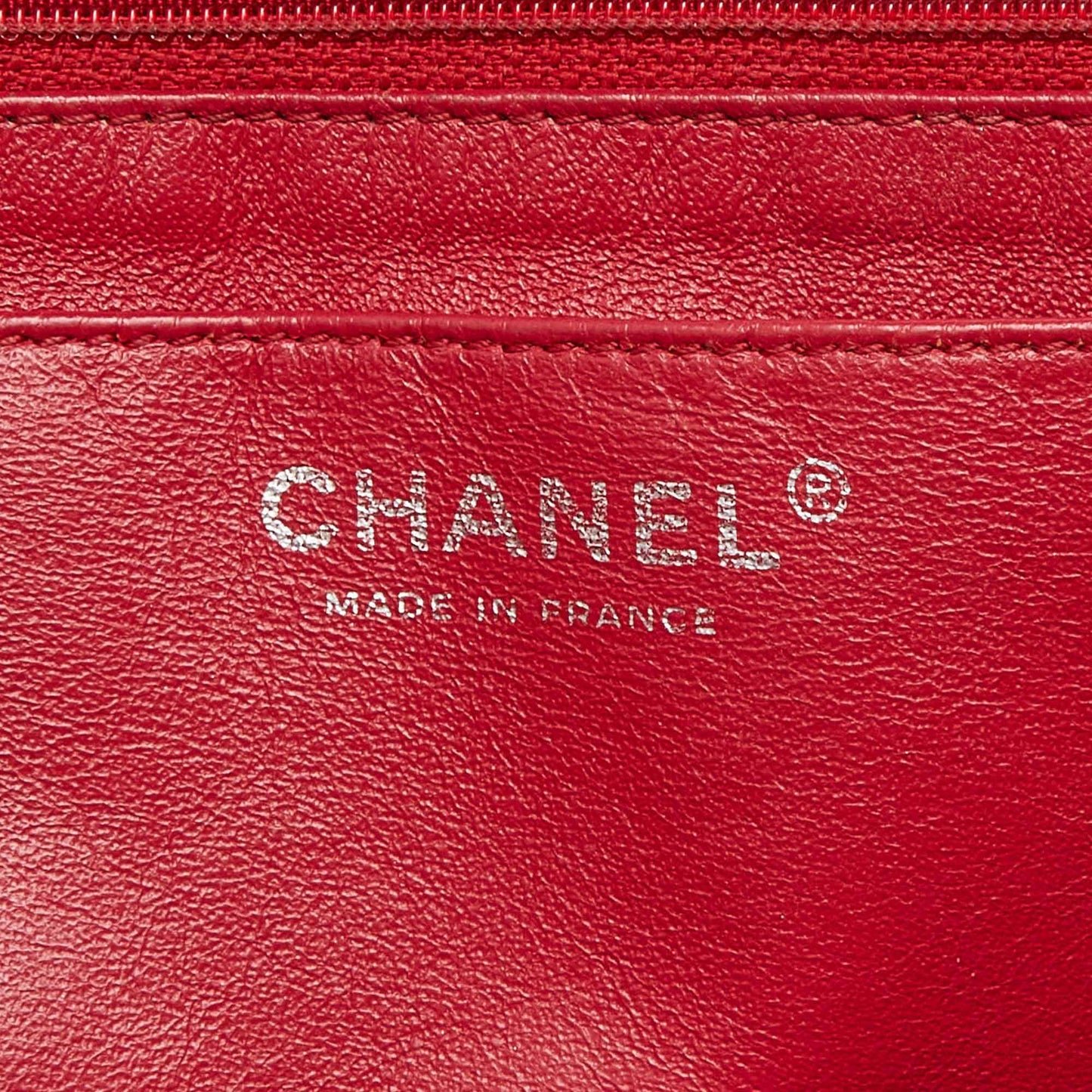 CHANEL Red Quilted Leather Maxi Classic Single Flap Bag