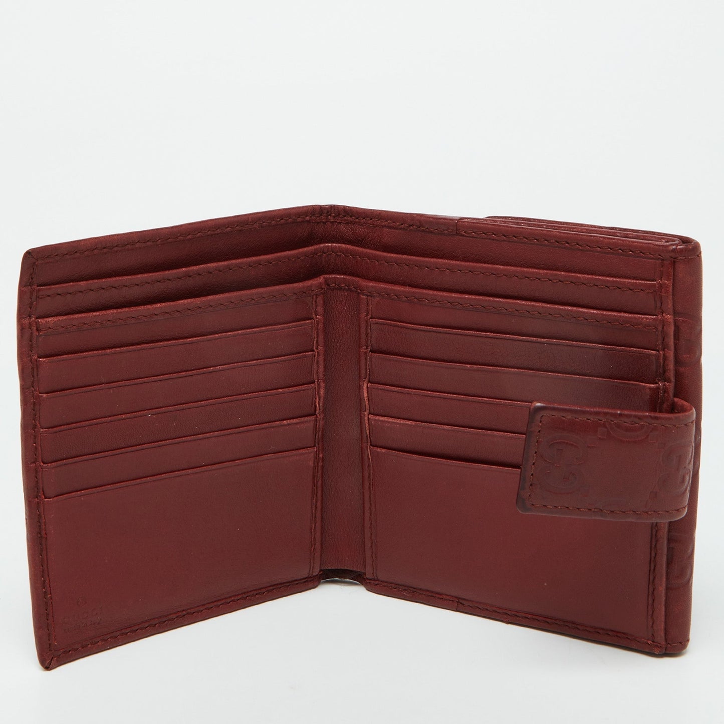 Luxury Gucci Trending 2025 Brown ssima Leather Trifold Wallet