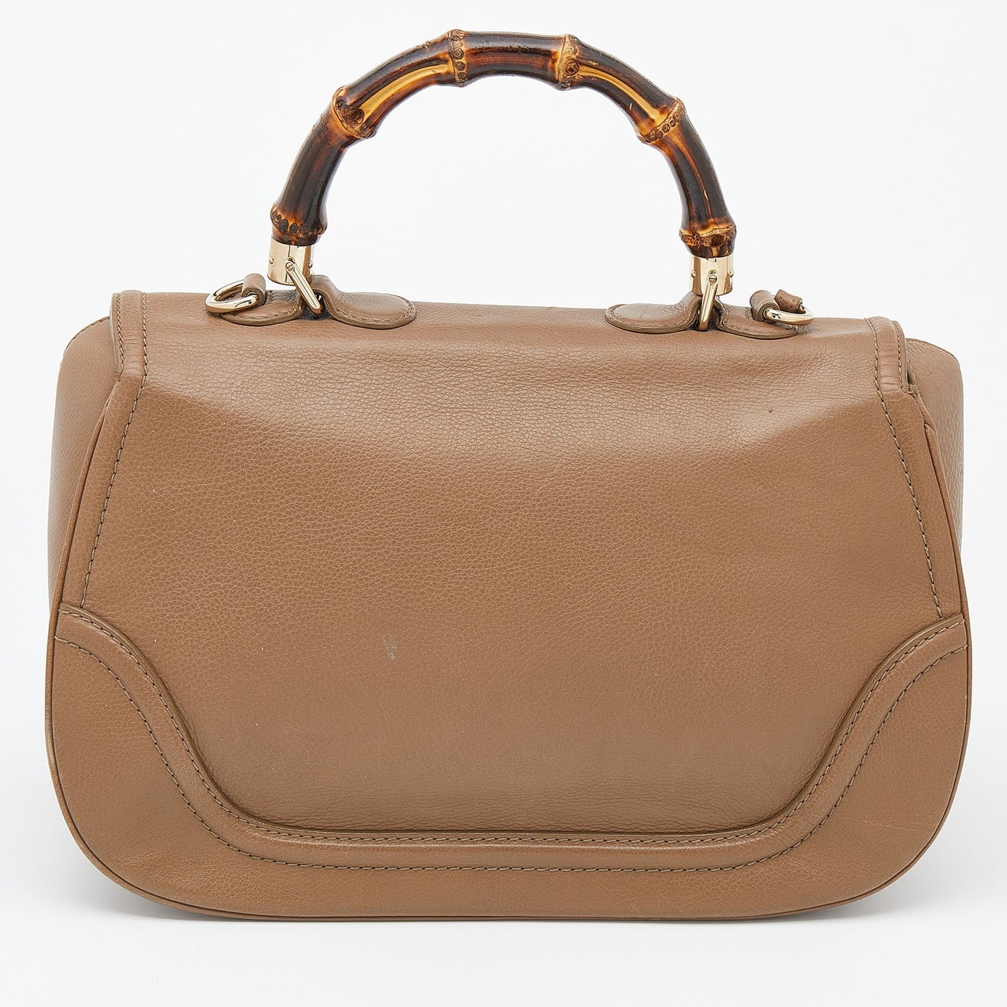 Luxury Gucci Trending 2025 Brown Leather Large New Bamboo Tassel Top Handle bag