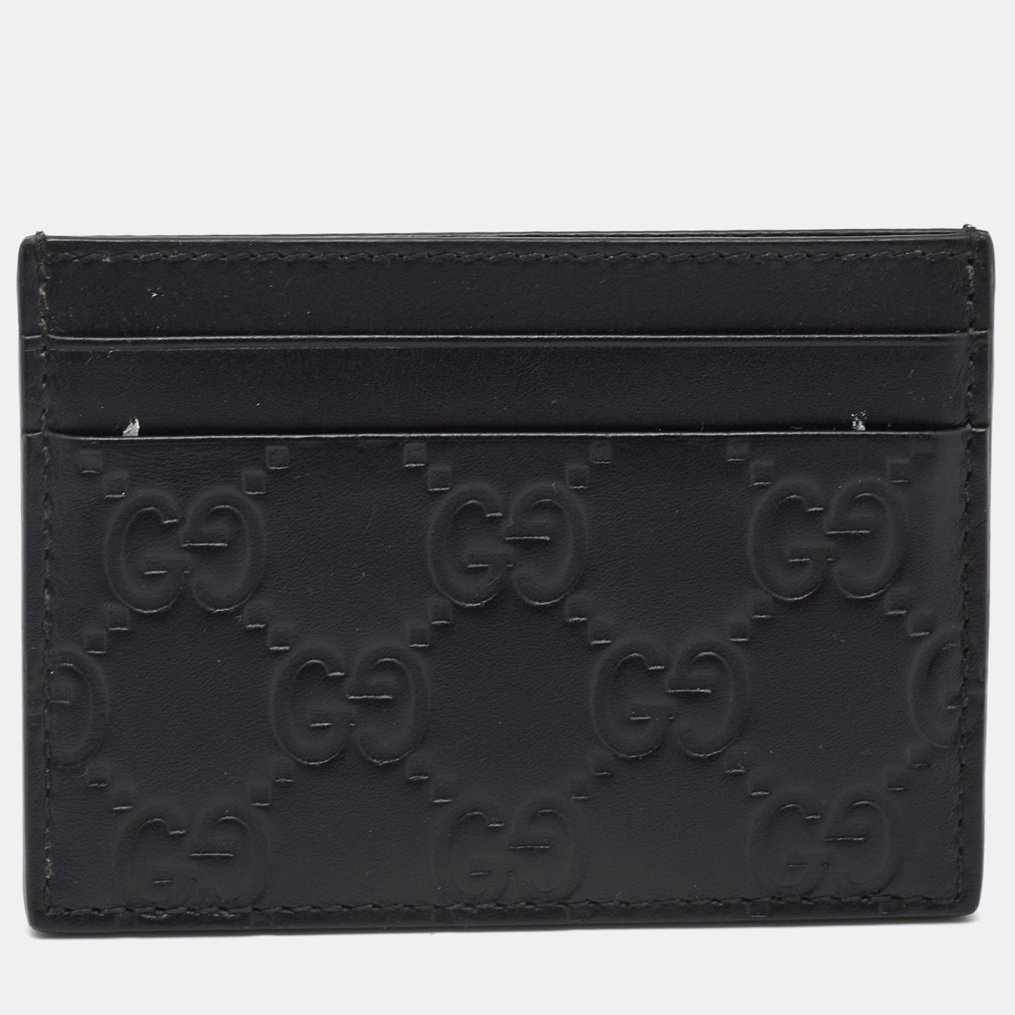 Luxury Gucci Trending 2025 Black ssima Leather Card Holder