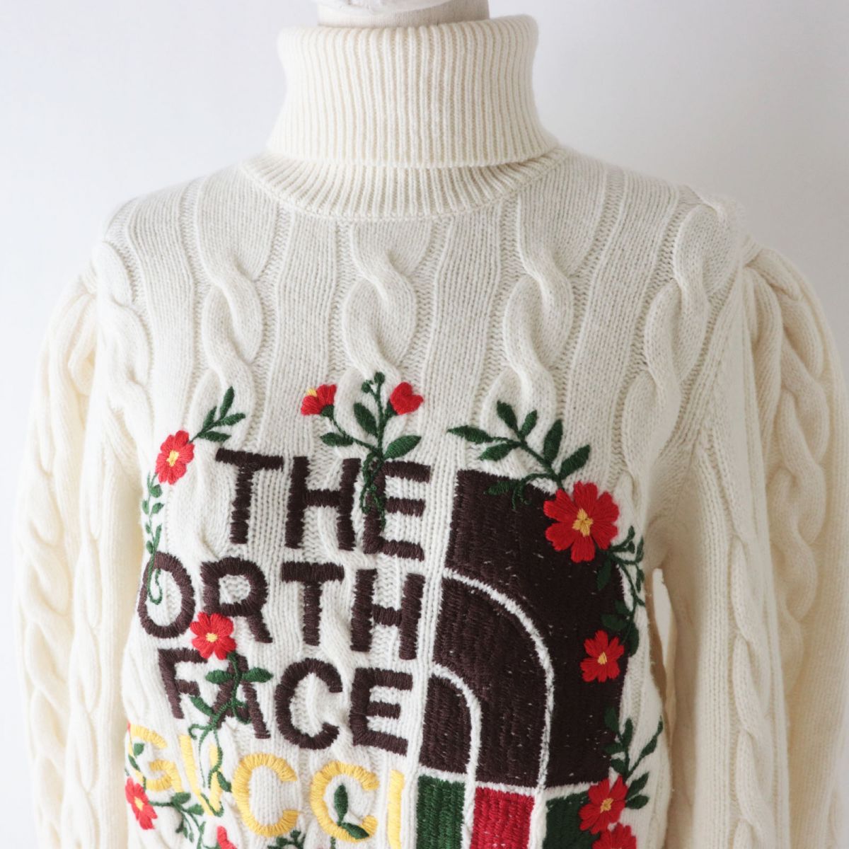 Luxury Gucci Trending 2025 x North Face Floral Turtleneck Knit XS