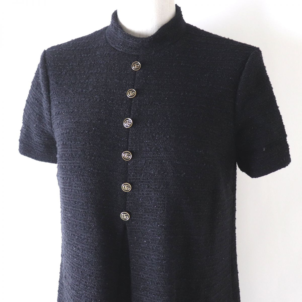 Luxury Gucci Trending 2025 Women's Glitter Tweed Dress Black 38