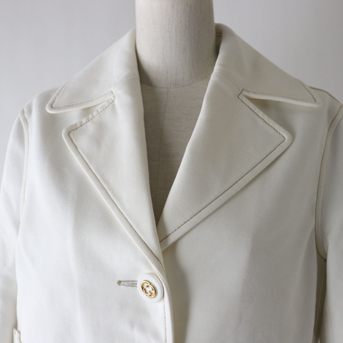 Luxury Gucci Trending 2025 Women's Cotton Canvas Jacket White